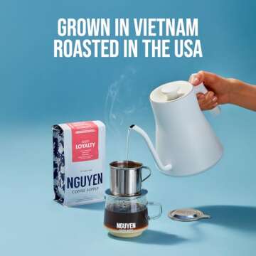 Nguyen Coffee Supply - Loyalty Signature Robusta & Arabica Blend: Medium Roast Premium Ground Coffee Beans, Vietnamese Single Origin, Direct Trade, Roasted in Brooklyn [12 oz Bag]