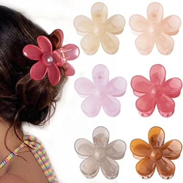 Flower Hair Clips Set with Strong Hold for Women- 6Pcs