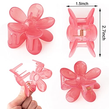 Flower Hair Clips Set with Strong Hold for Women- 6Pcs