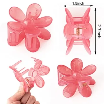 Flower Hair Clips Set with Strong Hold for Women- 6Pcs