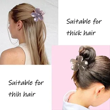 Flower Hair Clips Set with Strong Hold for Women- 6Pcs