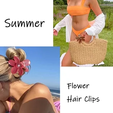 Flower Hair Clips Set with Strong Hold for Women- 6Pcs