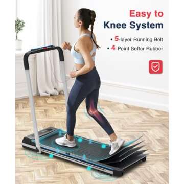 REDLIRO Under Desk Treadmill 2 in 1 Walking Pad, Portable, Folding, Electric, Motorized, Walking and Jogging Machine with Remote Control for Home and Office Workout