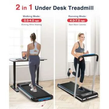REDLIRO Under Desk Treadmill 2 in 1 Walking Pad, Portable, Folding, Electric, Motorized, Walking and Jogging Machine with Remote Control for Home and Office Workout