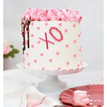 NIPEOR Red Heart Sprinkles - Edible Heart-Shaped Pearl Sprinkles for Cake & Cookie Decorating - 130g