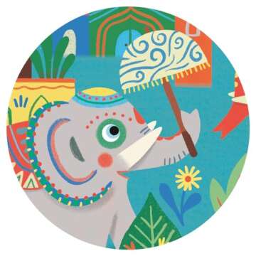 DJECO Haathee Asian Elephant Silhouette Jigsaw Puzzle, DJ07208, 1000