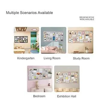 Foldable Large Felt Bulletin Board - 36'' x 18'', Decorative Picture Framed Display Board with 35 Rose Pins for School, Home, Kitchen & Office Walls