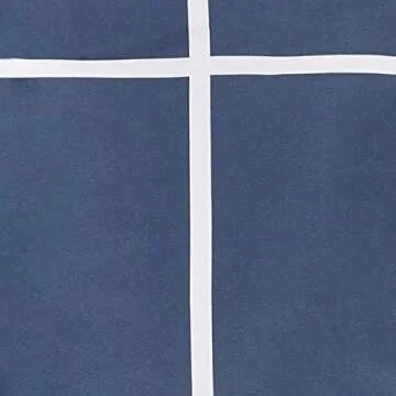 Amazon Basics Twin XL Comforter Set with Sheets, 5-Piece Navy with Grey Plaid Bedding, Lightweight Microfiber Bed-in-a-Bag