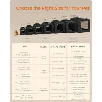 Feandrea 32 Inches Collapsible Soft Dog Crate, Portable Travel Dog Crate for Indoor and Outdoor Use, Dog Carrier Kennel with Safety Zippers, for Living Room, Car, Travelling, Camping, Black UPDC80H