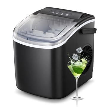 NicBex Ice Makers Countertop,Ice Machine Maker Countertop with Self-Cleaning,26Lbs/24H,9 Cubes in 6 ...