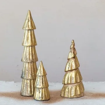 Creative Co-Op Mango Wood Tree with Gold Foil Finish