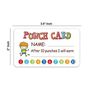Punch Card, 100pcs Reward Incentive Card for Teacher, Behavior Chart for Kids, Homeschool Classroom Supplies for Motivation