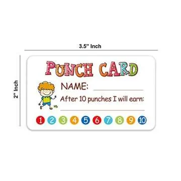 Punch Card, 100pcs Reward Incentive Card for Teacher, Behavior Chart for Kids, Homeschool Classroom Supplies for Motivation
