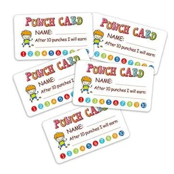 Punch Card, 100pcs Reward Incentive Card for Teacher, Behavior Chart for Kids, Homeschool Classroom Supplies for Motivation