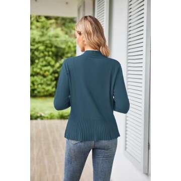 Stylish Women’s Lightweight Long Sleeve Cardigan Gray Blue