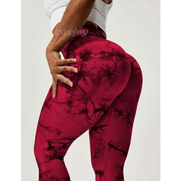 VOYJOY Seamless Leggings for Women High Waist Yoga Pants Scrunch Butt Lifting Elastic Tights Red