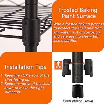 GIOTORENT 5-Tier Storage Wire Shelf, Adjustable Height Shelving Unit Display Rack for Laundry Bathroom Kitchen 21.2" W x 11.4" D x 48" H