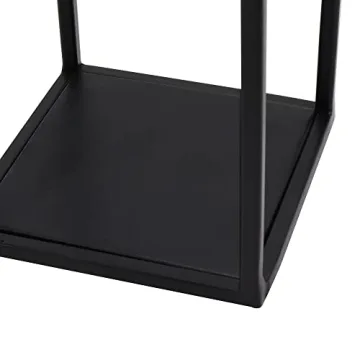 HPC Decor Modern Farmhouse Lantern Decor- Black Metal Candle Lanterns for Christmas- Lanterns Decorative w/Timer Flickering Candles for Living Room,Home,Indoor, Outdoor,Table,Fireplace Mantle Décor