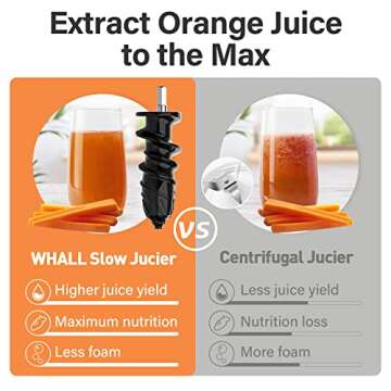 Whall Slow Juicer - Quiet, High Yield Masticating Juicer