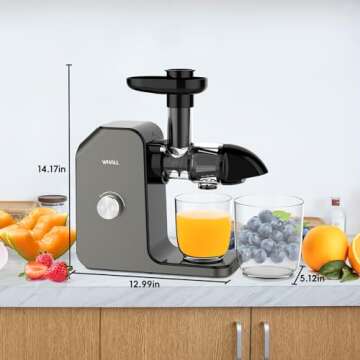 Whall Slow Juicer - Quiet, High Yield Masticating Juicer