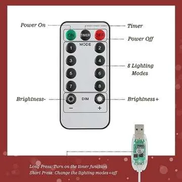 Roylvan Christmas Star Tree Topper with 8 Lighting Modes, USB Lighted Tree Topper with 20 LED Lights, Shiny Treetop Christmas Tree Decoration for Indoor Outdoor Holiday Home Ornament Gift, 9.8 Inch(H)
