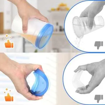 LEAWALK 32 Oz-12 Pack Reusable Freezer Storage Containers with Airtight Twist Top Lids, Plastic smoothie prep containers BPA-Free, for Kitchen Meal Prep, Microwave,Dishwasher and Freezer Safe