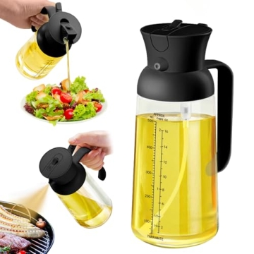 YRRAMATE - 18oz/550ml Olive Oil Dispenser for Kitchen - 2 in 1 Oil Sprayer for Cooking - Olive Oil D...