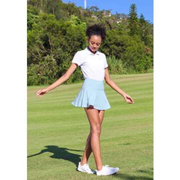 Stylish SANTINY Pleated Tennis Skirt for Active Women