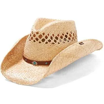 Stetson Men's Madrid Hat - Natural Straw Cowboy Hat with Stylish Band