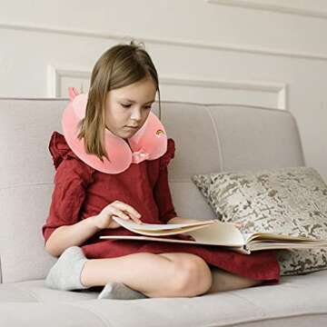 Niuniu Daddy Neck Pillow for Traveling, Pure Memory Foam Travel Neck Support Pillows for Airplane, C...