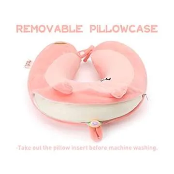 Niuniu Daddy Neck Pillow for Traveling, Pure Memory Foam Travel Neck Support Pillows for Airplane, Car Headrest Sleep - Age 8+ Children Kids Including Adults - Unicorn Travel Pillow