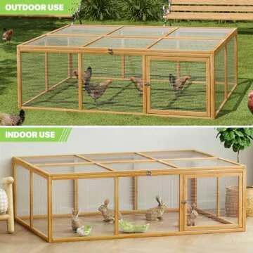 Magshion Spacious Wooden Chicken Coop Bunny Rabbit Hutch