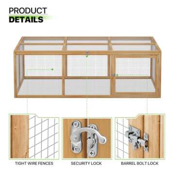 Magshion Spacious Wooden Chicken Coop Bunny Rabbit Hutch
