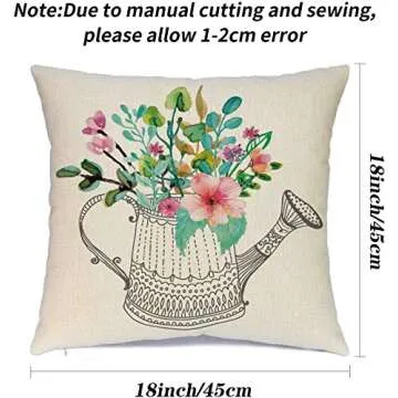 Spring Pillow Covers 18x18 Set 4 for Easter Decor