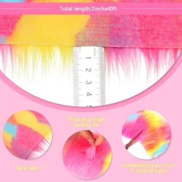 Tatuo Faux Fur Fabric Christmas Fluffy Fuzzy Craft Fake Fur Cuts Shaggy Synthetic Plush Patch Sewing...