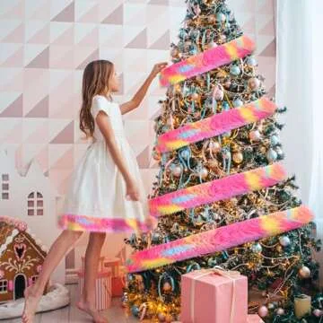 Tatuo Faux Fur Fabric Christmas Fluffy Fuzzy Craft Fake Fur Cuts Shaggy Synthetic Plush Patch Sewing DIY Winter Halloween Costume Gnome Beard Miniature Dolls Rugs Mats Gift(Colorful,4 x 100 Inch)