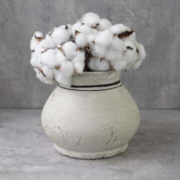 Relexome Rustic Farmhouse Terracotta Ceramic Vase,6.7 Inch Round Vintage Distressed Clay Stone Pottery Antique Handmade Flower Decorative,Wabi Sabi Home Living Room Table Decor,Gift for Women Girls