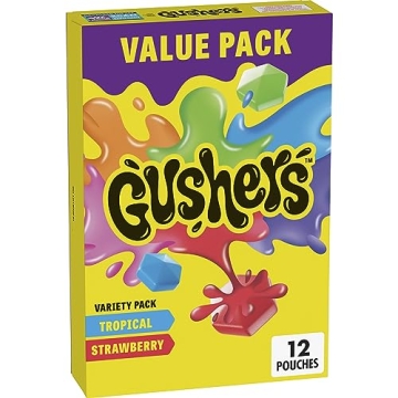 Gushers Snacks, Strawberry & Tropical Flavors, 12 Pack