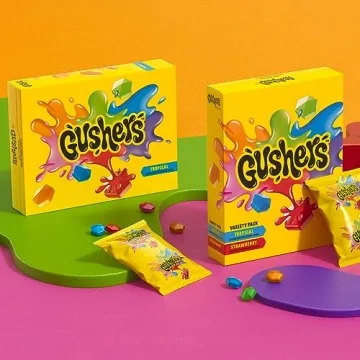 Gushers Snacks, Strawberry & Tropical Flavors, 12 Pack