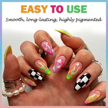 SAVILAND Gel Nail Polish Gel Liner Nail Art Set - 24 Colors Nail Art Polish with Thin Brush for Line Pulling, Gel Paint for Nails Art, Gel Nail Art Polish and Gifts for Women