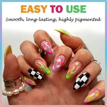 SAVILAND Gel Nail Polish Gel Liner Nail Art Set - 24 Colors Nail Art Polish with Thin Brush for Line Pulling, Gel Paint for Nails Art, Gel Nail Art Polish and Gifts for Women