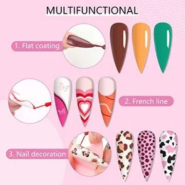 SAVILAND Gel Nail Polish Gel Liner Nail Art Set - 24 Colors Nail Art Polish with Thin Brush for Line Pulling, Gel Paint for Nails Art, Gel Nail Art Polish and Gifts for Women