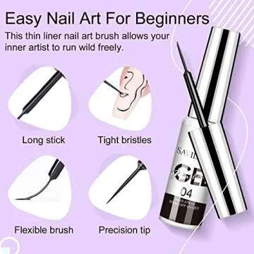 SAVILAND Gel Nail Polish Gel Liner Nail Art Set - 24 Colors Nail Art Polish with Thin Brush for Line Pulling, Gel Paint for Nails Art, Gel Nail Art Polish and Gifts for Women