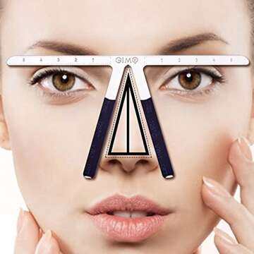 Three-Point Positioning Ruler Makeup Eyebrow Measure Ruler Symmetrical Balance Grooming Stencil Tool