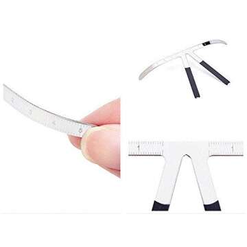 Three-Point Positioning Ruler Makeup Eyebrow Measure Ruler Symmetrical Balance Grooming Stencil Tool