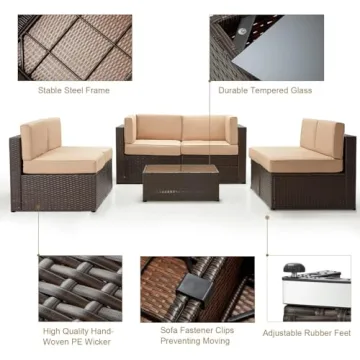 U-MAX 7 Piece Outdoor Furniture Set for Patios