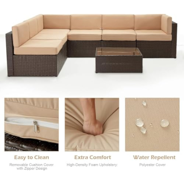 U-MAX 7 Piece Outdoor Furniture Set for Patios