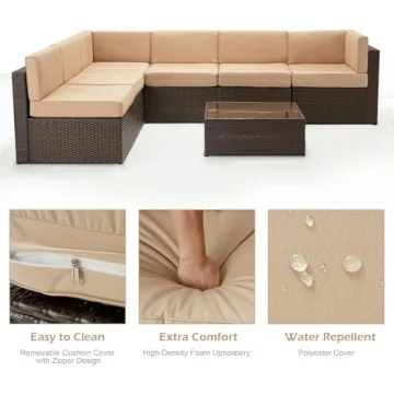 U-MAX 7 Piece Outdoor Furniture Set for Patios