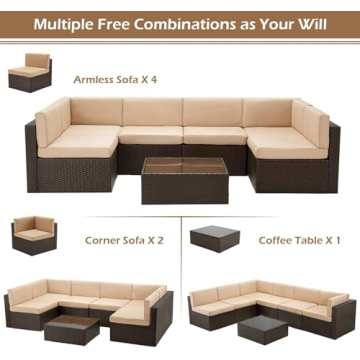 U-MAX 7 Piece Outdoor Furniture Set for Patios