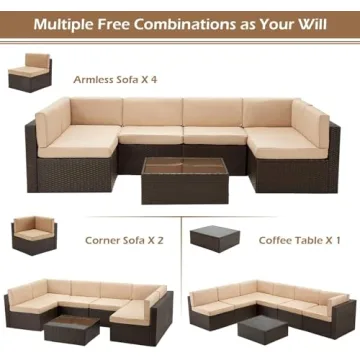 U-MAX 7 Piece Outdoor Furniture Set for Patios